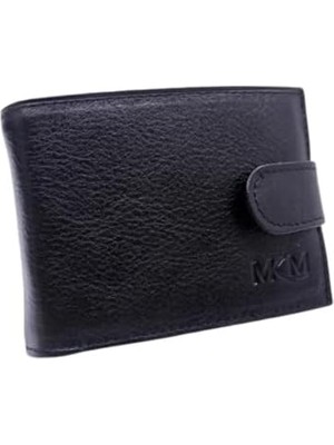 Happy Trend Mkm Hakiki Deri Çıtlı Yatay Kredi Kartlık (Siyah)