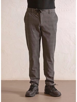 gmg firenze Gmg Fırenze Antrasit Erkek Regular Fit Prince De Galles Pantolon GU25MFW01044