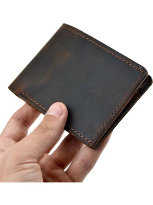 Happy Trend Gerçek Deri 7 Bölmeli Cüzdan, Hakiki Deri Klasik Unisex Cüzdan, Erkek Cüzdan, Kadın Cüzdan, Minimal Yatay Cüzdan, Şık Para ve Kartlık, Hediyelik Ürün (Taba)