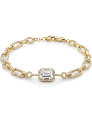 Parla Erkek Halat Bileklik Çelik 14K Altın Kaplama 6mm