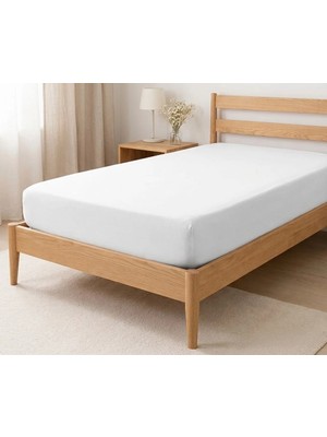 Biçomi Newsheet %100 Pamuklu Penye Kaymayan Lastikli Çift Kişilik Çarşaf (180X200 Cm)