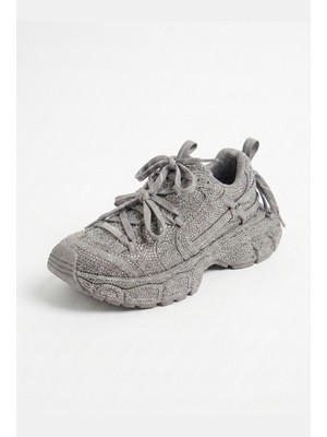 It's Basic Kadın Silver T11 Ithal Işıltılı Taş Kaplama Özel Tasarım Sneaker Ayakkabı