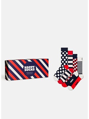 Happy Socks Çok Renkli Kadın Desenli Soket Çorap XBDO09-6002