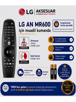 Suntel Lg An MR600 Magic Remote - Ses Komutlu Airmouse Özellikli Sinirli Kumanda