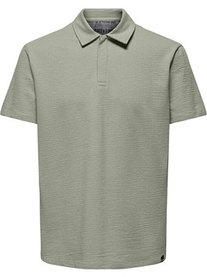 Only & Sons Yeşil Erkek Polo T-Shirt 22028694 Onskıan Lf Seersucker Polo