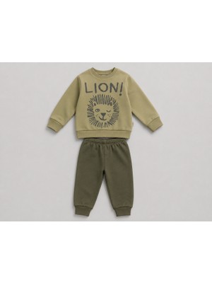 Atabay Kids Lion Baskılı Erkek Bebek Takım