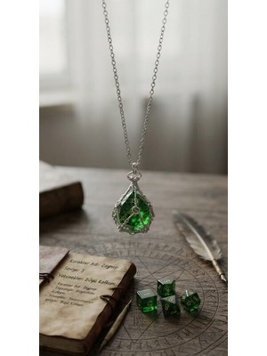Dükkan Design Yeşil Frp D20 Zar Kolye
