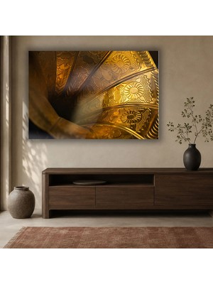 Gaagart Tekli Yatay Kanvas Tablo Dijital Baskı Gold Mimari Detay Lüks Modern Dekoratif Salon Ofis Duvar Tablosu