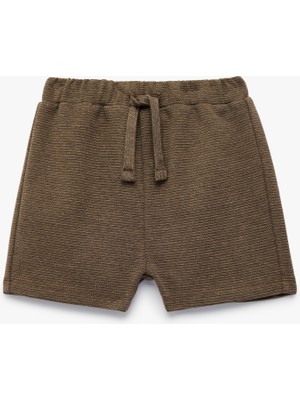 Koton Beli Bağcıklı Pamuk Karışımlı Dokulu Basic Şort