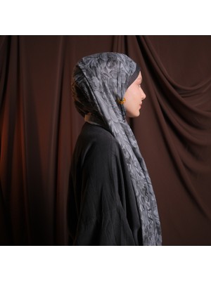 Paradise Desen Kraş - Koyu Kahverengi Şal – Kaymaz Doku – Yazlık/kışlık - 75X185