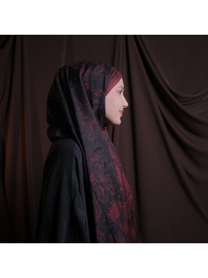 Soft Vintage Desen Koyu Kahve Şal – Kaymaz Doku – Yazlık/kışlık - 75X185