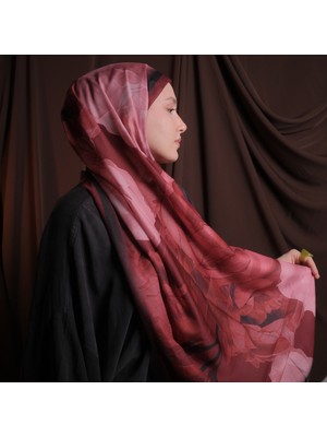 Soft Lotus Desen Cherry Şal – Kaymaz Doku – Yazlık/kışlık - 75X185