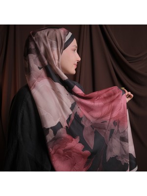 Soft Lotus Desen Cherry Şal – Kaymaz Doku – Yazlık/kışlık - 75X185