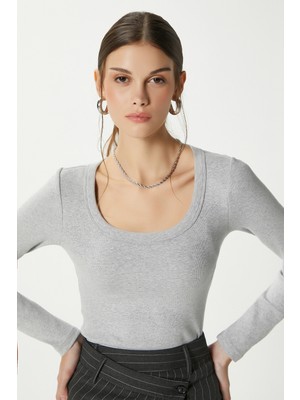 Ritnice Kadın Anita Tok Doku Pamuklu Fittili Grimelanj Basic Bluz