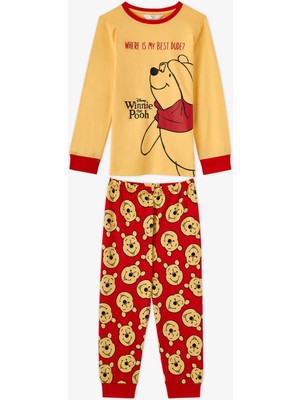 Penti Kız Çocuk Kırmızı Winnie The Pooh Pamuklu Kısa Kollu Pijama Takımı