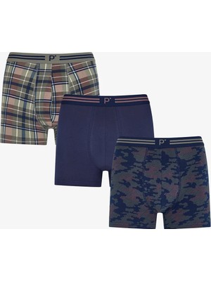 Penti Erkek Roamer Ekoseli 3'lü Boxer