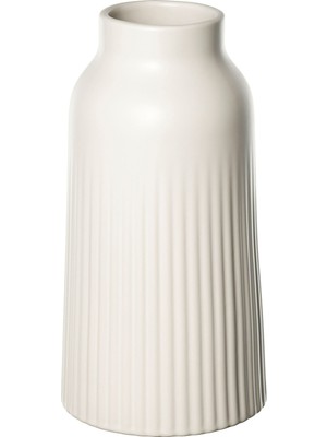 IKEA Modern Beyaz Cam Vazo 23 cm - Dekoratif Ev & Ofis Süsü - Çiçek Vazosu Şık Tasarım