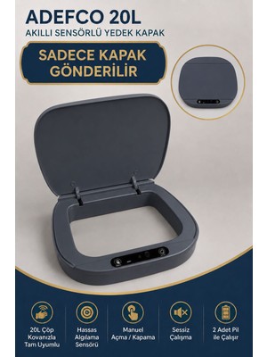 Adefco 20 Lt Akıllı Sensörlü Çöp Kovası Yedek Üst Kapak – Sadece Kapak
