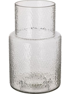 IKEA Modern Beyaz Cam Vazo 26 cm - Dekoratif Ev & Ofis Süsü - Çiçek Vazosu Şık Tasarım
