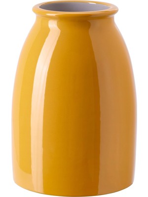 IKEA Modern Sarı Cam Vazo 21 cm - Dekoratif Ev & Ofis Süsü - Çiçek Vazosu Şık Tasarım