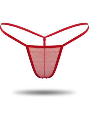 Dolozena Kırmızı Transparan Tül String Tanga TM1115