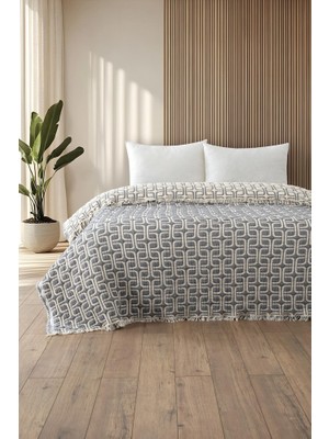 Quattro Home  Perge Müslin Yorgan/yatak Örtüsü - Gri