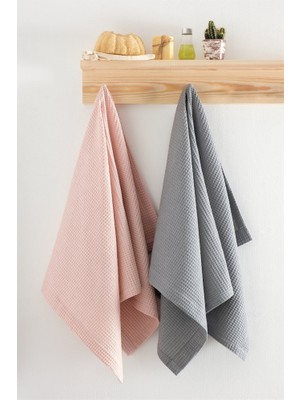 Quattro Home Soho 2'li Pike Havlu Seti - Pudra-Gri
