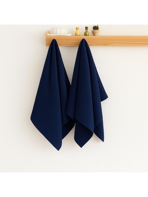 Quattro Home Soho 2'li Pike Havlu Seti - Lacivert