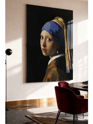 Bu Matbaa Johannes Vermeer Girl With A Pearl Earring – Inci Küpeli Kız Klasik Sanat Dekoratif Cam Tablo