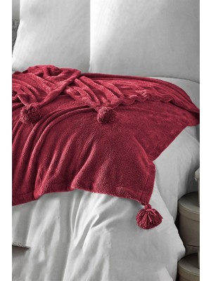 Quattro Home  Puffy Wellsoft Battaniye - Bordo