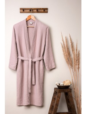 Quattro Home  Unisex Kimono Bornoz - Pudra