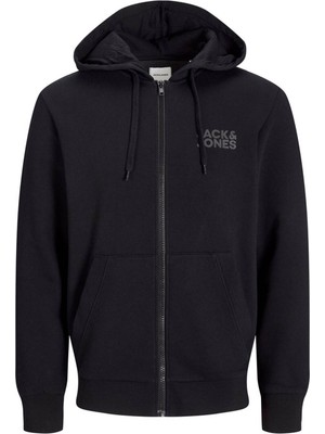 Jack & Jones Jjecorp Logo Sweat Zıp Hood Noos Siyah Erkek Sweatshirt 12265177