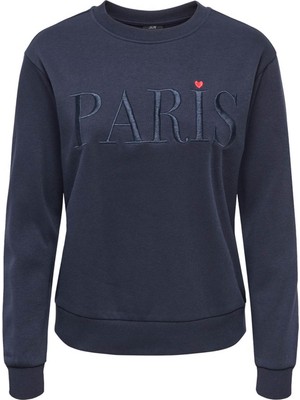 Only Jdyparıs L/s Emb Sweat Jrs Noos Mavi Kadın Sweatshirt 15221015