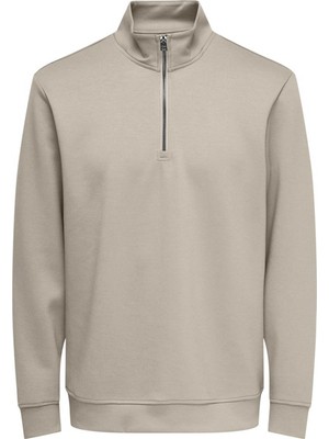 Only & Sons Onsluca Lıfe Reg Ls Halfzıp Gri Erkek Sweatshirt 22037612