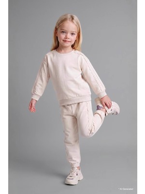 Defacto Pamuklu Regular Fit 2'li Ekru Kız Bebek Alt-Üst Takım I2904A5/ER134