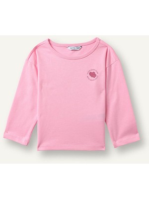 Defacto Bisiklet Yaka Pembe Kız Bebek Sweatshirt I0588A5/PN253