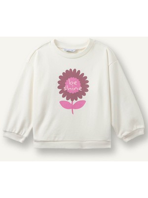 Defacto Baskılı Ekru Kız Bebek Sweatshirt I1725A5/ER105