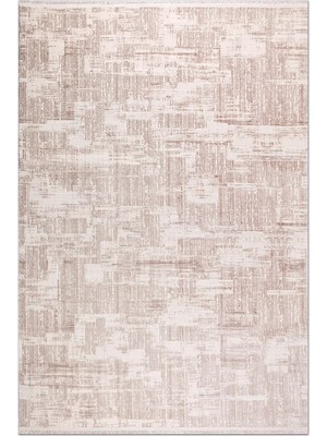 Rugzella Clover Pudra Pembe Krem Soyut Desenli Modern Eskitme Halı