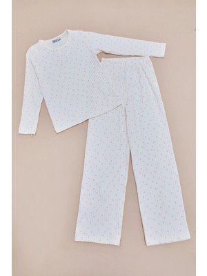 FullaModa Fitilli Kalp Desenli Kız Çocuk Pijama Takımı