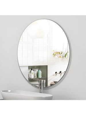 HK Home Design 60 cm x 40 cm 4 mm Elips Ayna ( Gerçek Gümüş Ayna )