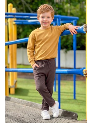 FullaModa 3 Iplik Basic Beli Lastikli Unisex Çocuk Eşofman Altı