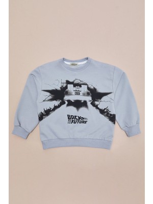 FullaModa Back To The Future Baskılı Erkek Çocuk Sweatshirt