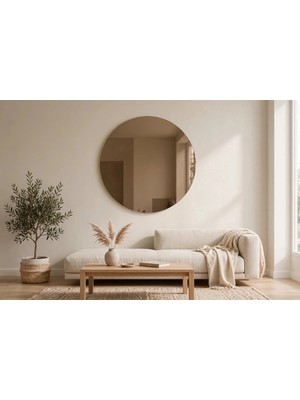 HK Home Design 15 cm 4 mm Yuvarlak Ayna ( Gerçek Bronz Ayna )