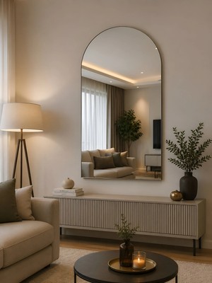 HK Home Design 70 cm x 35 cm 4 mm Kemerli Ayna ( Gerçek Gümüş Ayna )