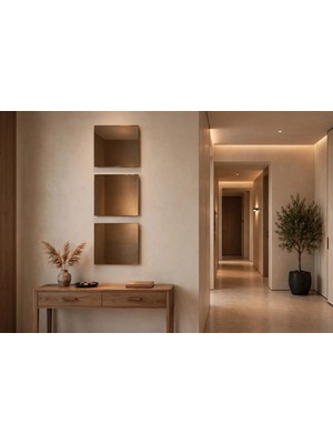 HK Home Design 15 cm x 15 cm 4 mm Kare Ayna ( Gerçek Bronz Ayna )
