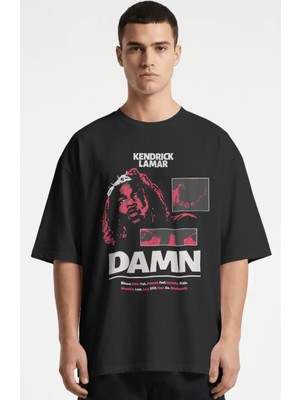 Sevbano Kendrick Lamar Damn Rapper Şarkıcı Baskılı Unisex Oversize Premium Tişört