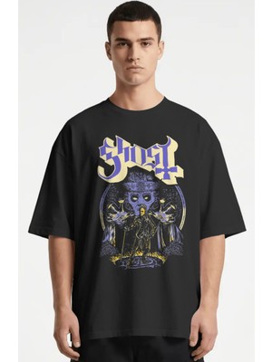 Sevbano Ghost Rock Metal Müzik Grubu Baskılı Unisex Oversize Premium Tişört