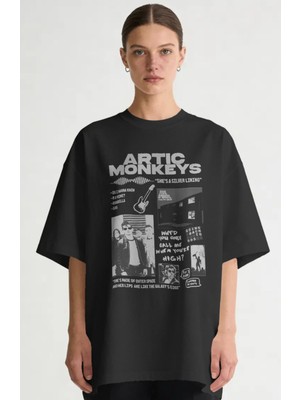 Sevbano Arctic Monkeys Müzik Grubu Baskılı Unisex Oversize Premium Tişört