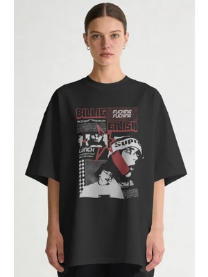 Sevbano Billie Eilish Şarkıcı Baskılı Unisex Oversize Premium Tişört