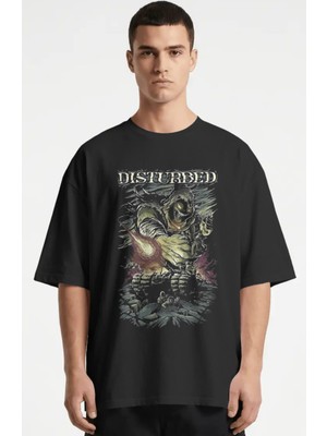 Sevbano Disturbed Rock Metal Müzik Grubu Baskılı Unisex Oversize Premium Tişört